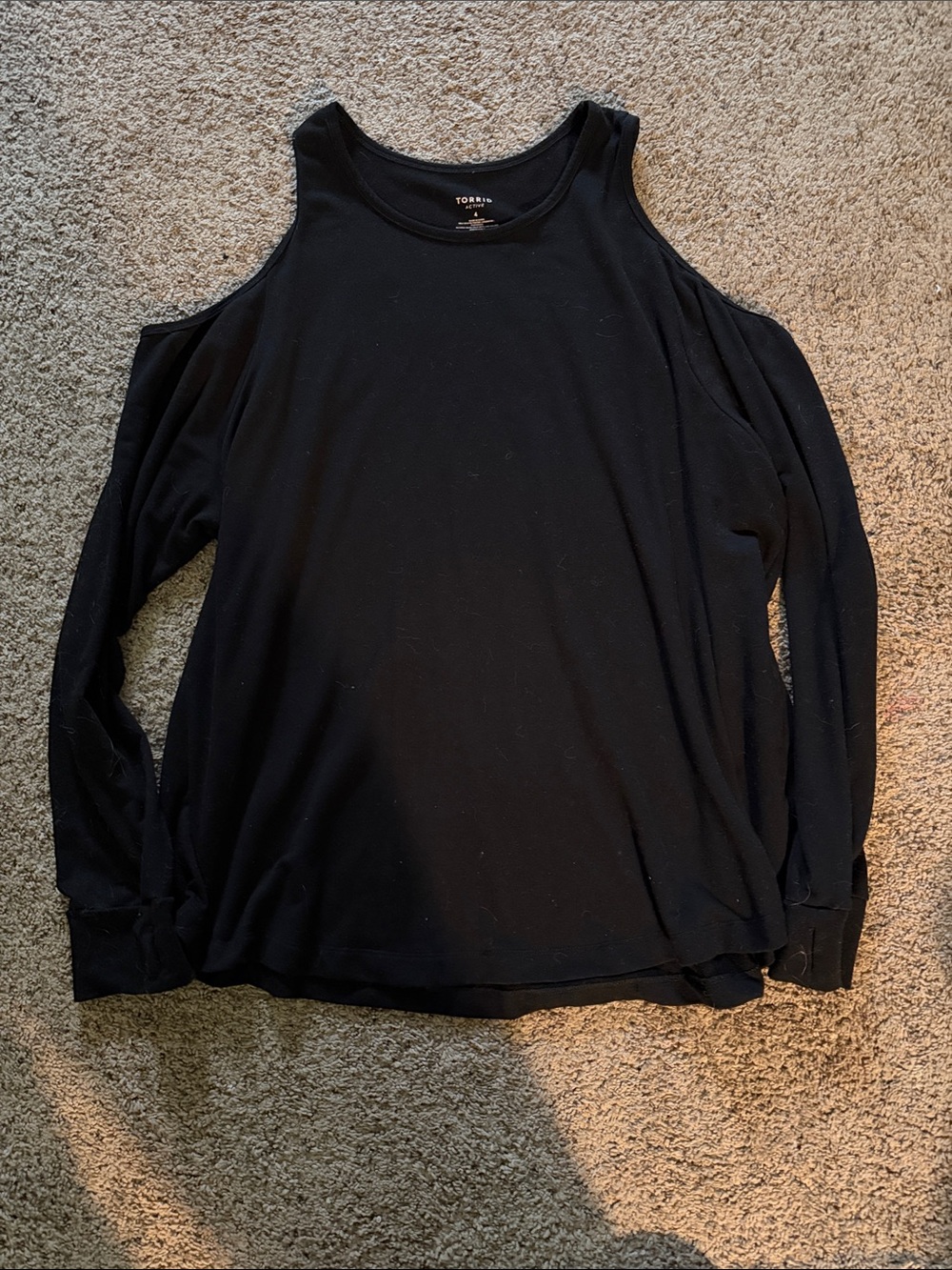 torrid Black Cold-Shoulder Long Sleeve Top